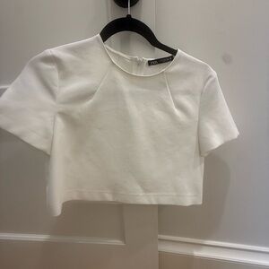 Zara Classic White Crop Top